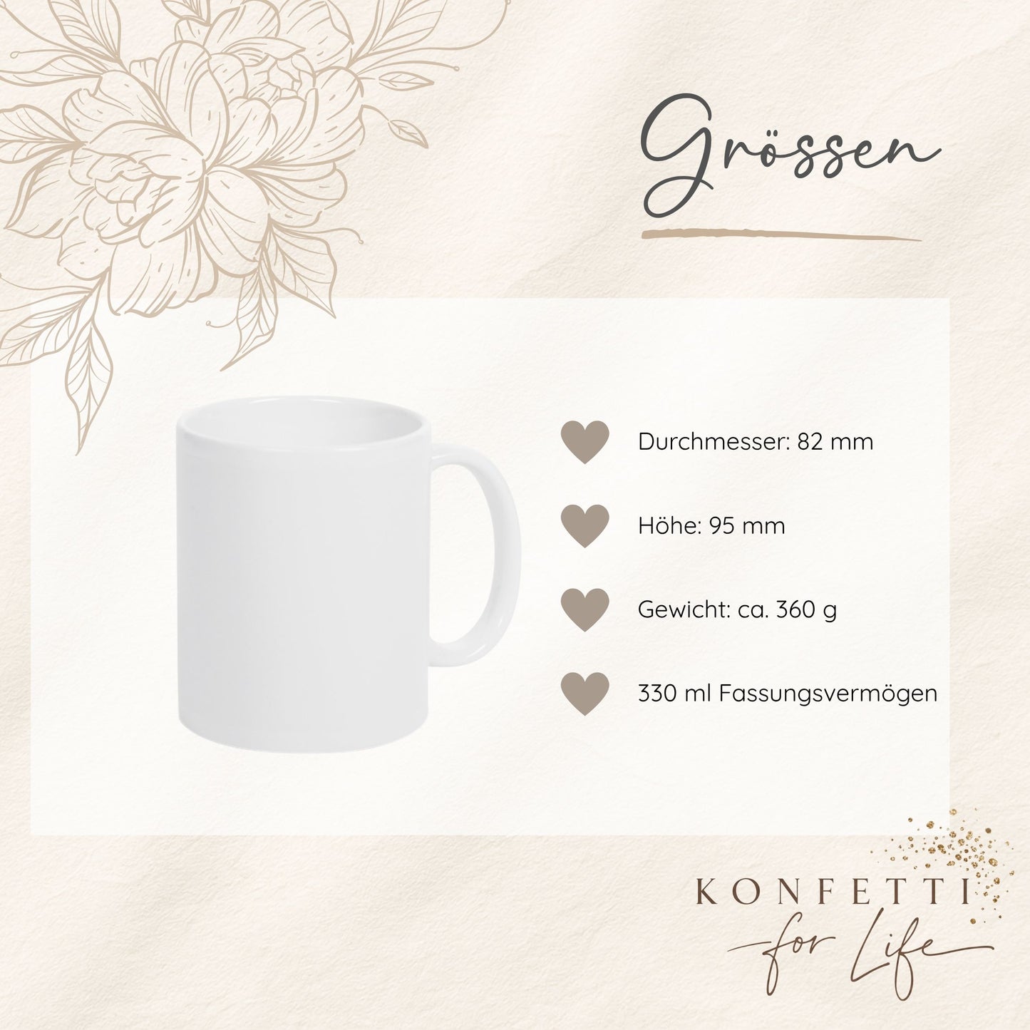Mama Tasse mit Wildblumen Motiv – Florale Keramiktasse Geschenk für Mama