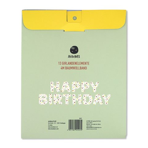 Girlande Happy Birthday mit Punktemuster