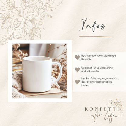 Mama Tasse mit Wildblumen Motiv – Florale Keramiktasse Geschenk für Mama