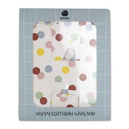 Girlande Happy Birthday mit Punktemuster
