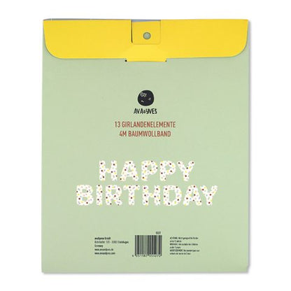 Girlande Happy Birthday mit Punktemuster