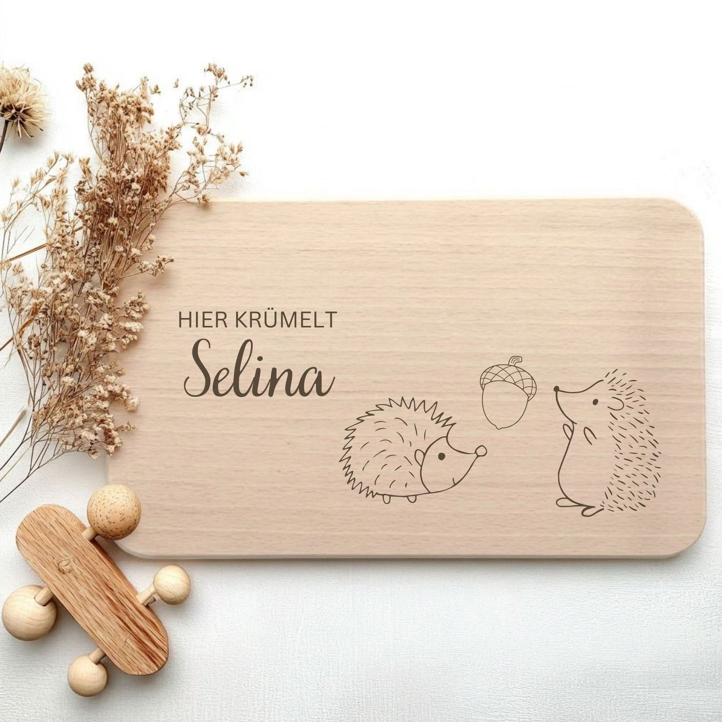Frühstücksbrett Igel, personalisiertes Geschenk für Kinder