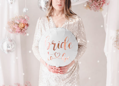 Folienballon Bride to Be,weiß/Roségold