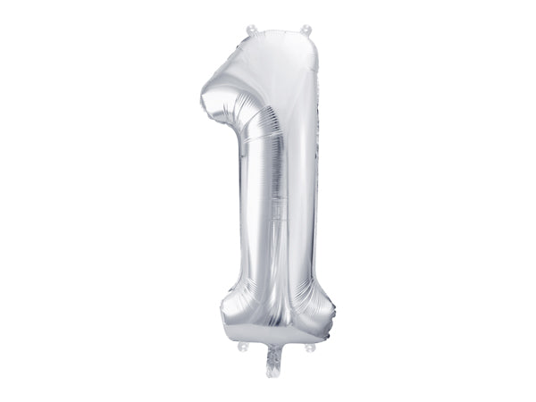 Zahlenballon Silber