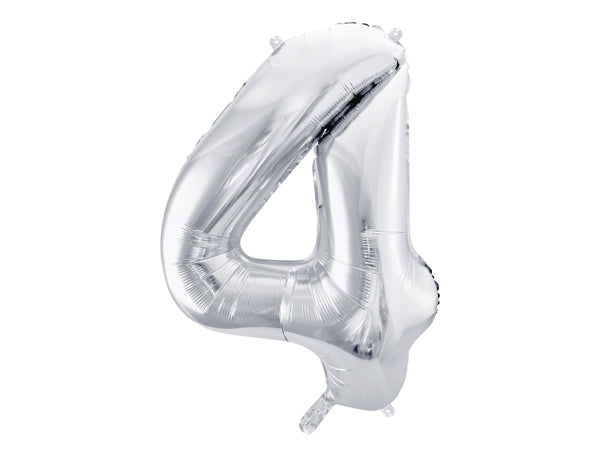 Zahlenballon Silber