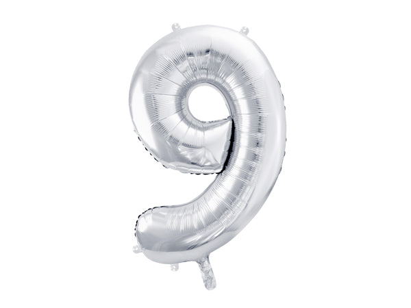 Zahlenballon Silber
