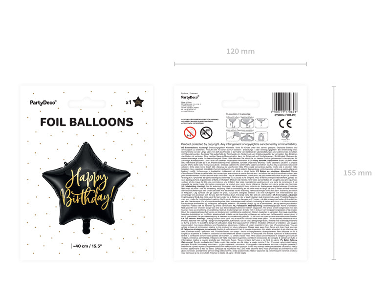 Folienballon Happy Birthday Stern
