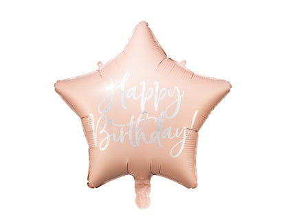 Folienballon Happy Birthday Stern rosa