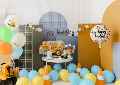 Girlande Happy Birthday Baufahrzeuge