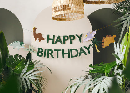 Girlande Happy Birthday Dino