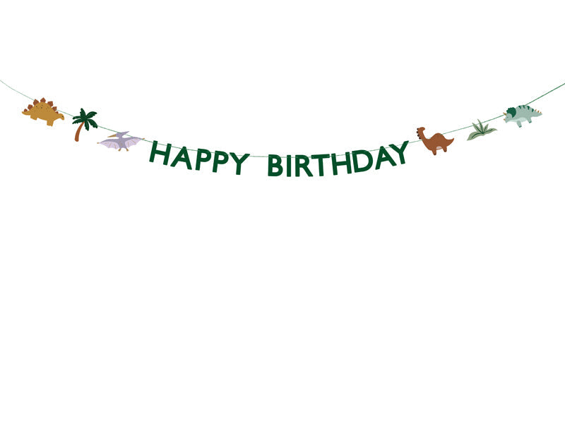 Girlande Happy Birthday Dino
