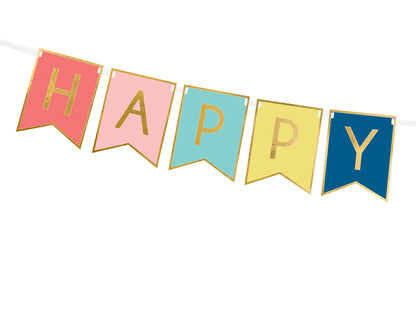 Girlande Happy Birthday bunt