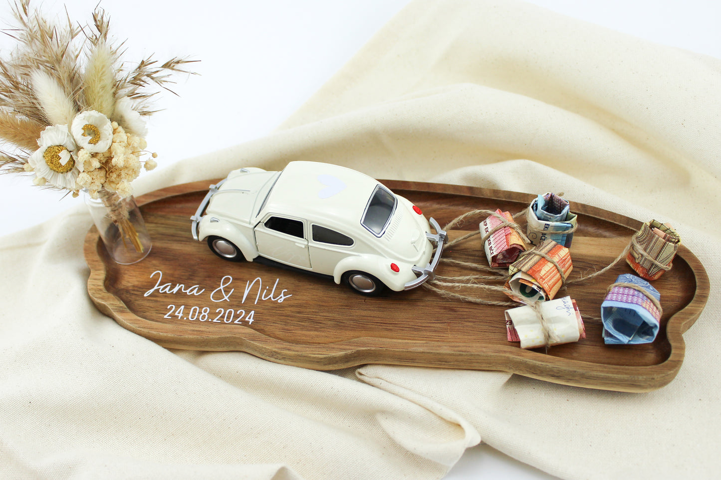 Personalisiertes Hochzeitstablett - Kreatives Geldgeschenk zur Hochzeit