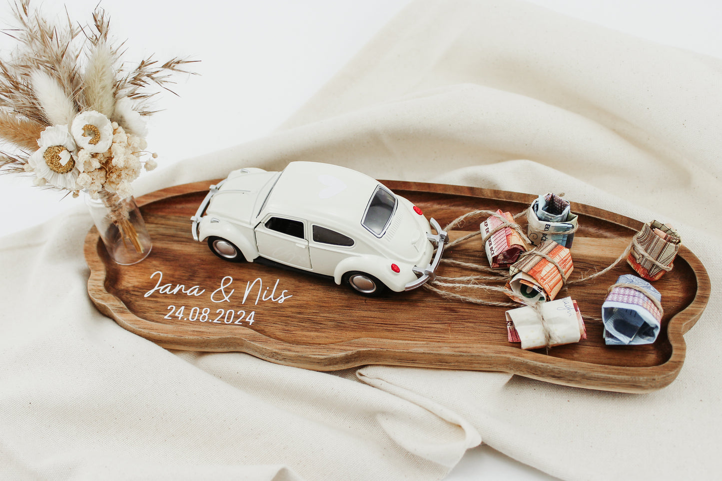 Personalisiertes Hochzeitstablett - Kreatives Geldgeschenk zur Hochzeit