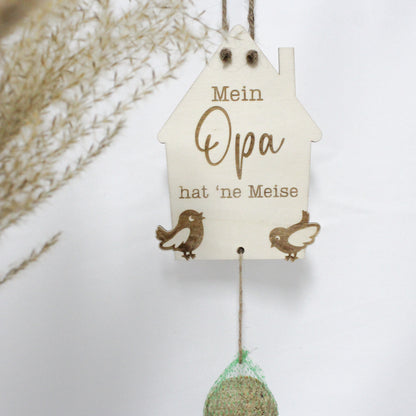 Vogelfutterstation "Opa hat 'ne Meise"