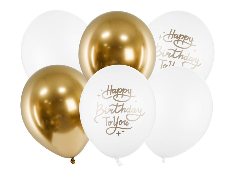 Luftballons 30cm, Happy Birthday To You, 6 Stck