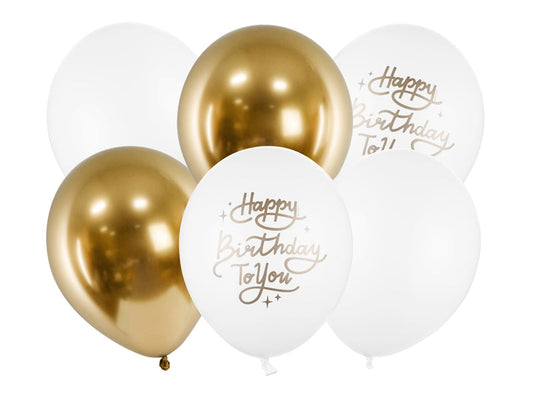 Luftballons 30cm, Happy Birthday To You, 6 Stck
