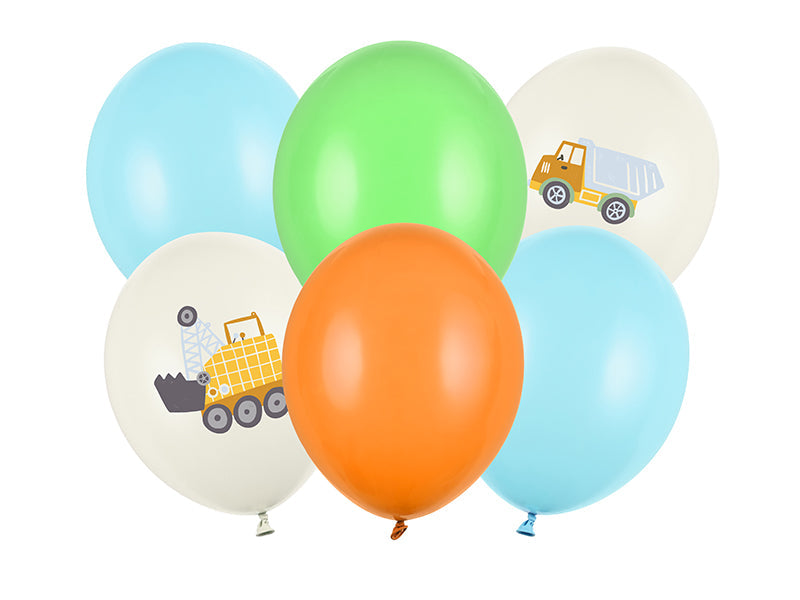 Luftballons Baufahrzeuge mix 6 Stck