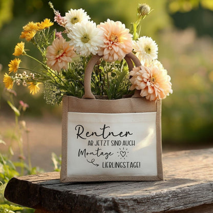 Geschenk zum Rentenbeginn – Canvas Tasche für den Ruhestand