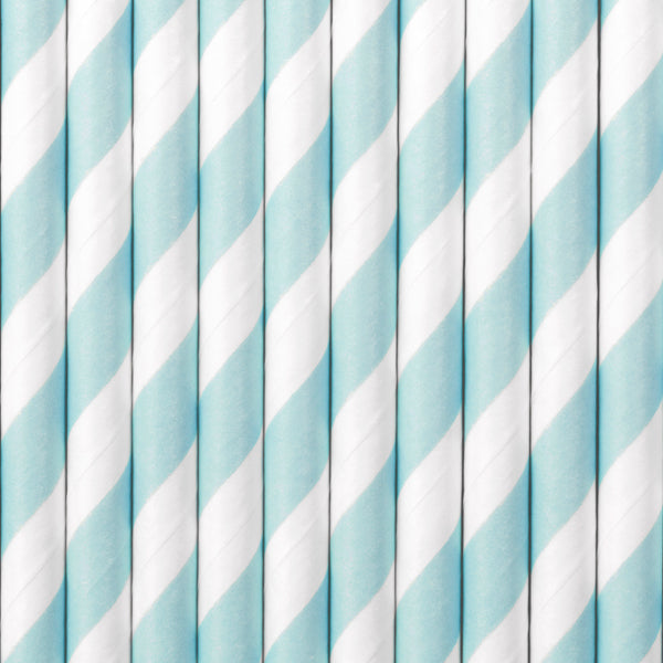 Strohhalme blau weiß gestreift