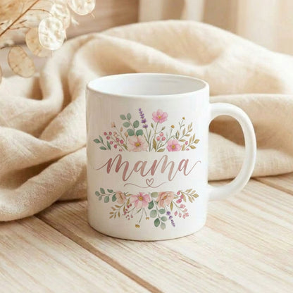 Mama Tasse mit Wildblumen Motiv – Florale Keramiktasse Geschenk für Mama